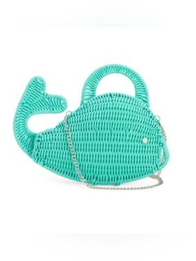 ALESSIA BIANCHI WHALE CLUTCH AQUA  CROSSBODY BAG - NWT